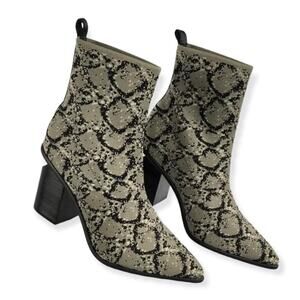 Steven NY by Steve Madden Nikia Black Multi Bootie Snake Print Women's Size 8